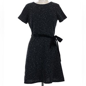 Classic Navy and White Tweed Dress